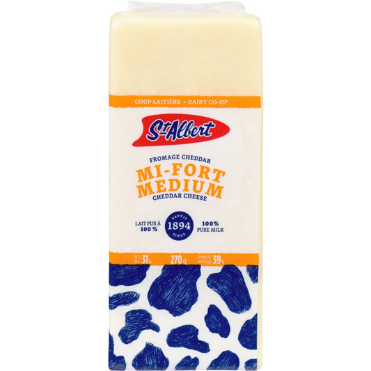 St Albert Medium White Cheddar, 270 g