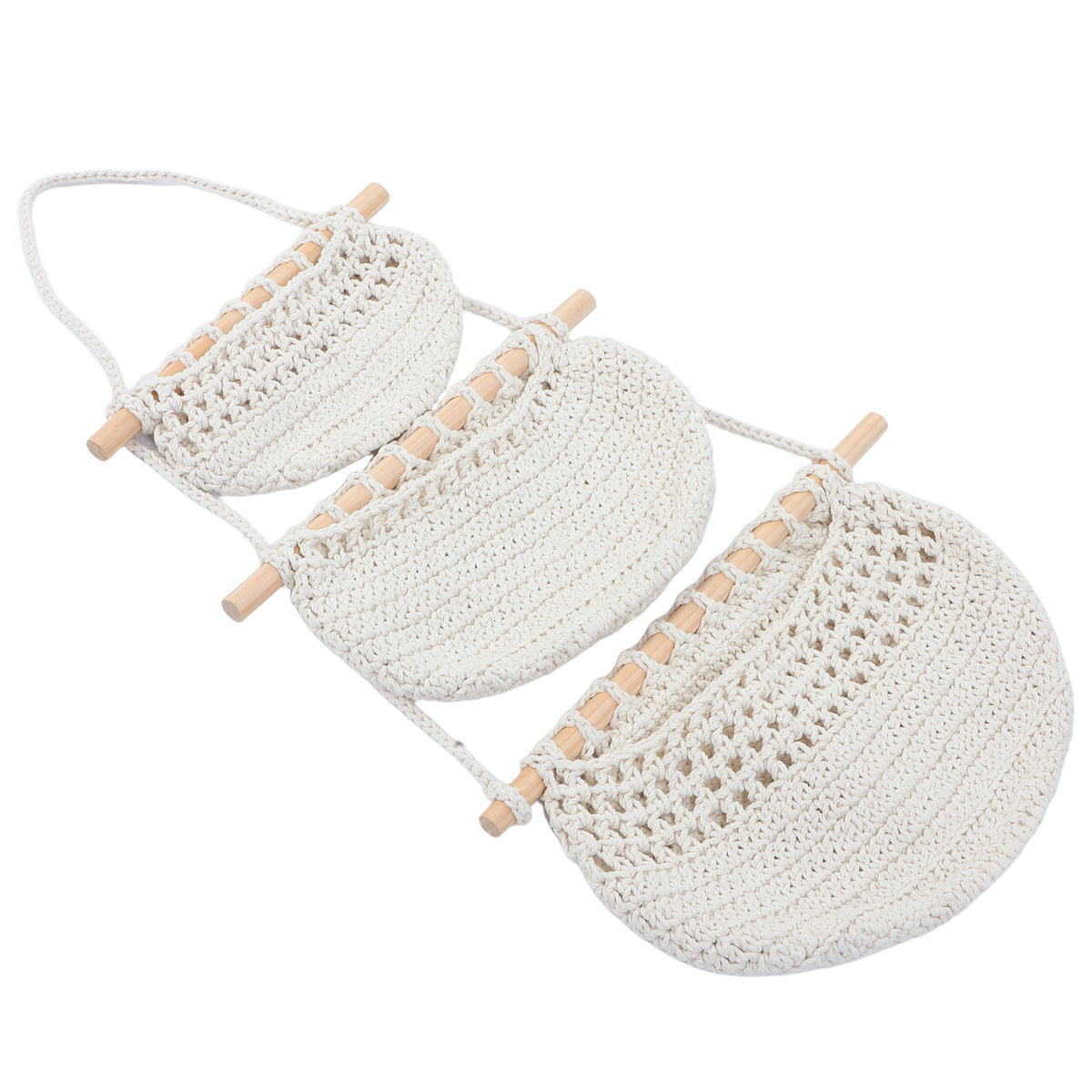 WINSKYALL Three-Layer Wood Hanging Basket, Assorted Color, 1 count