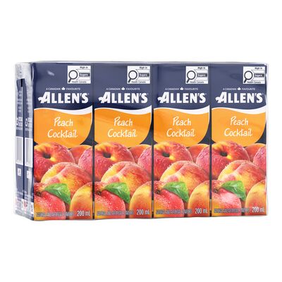 Allen's Peach Cocktail Juice Boxes, 8 × 200 mL