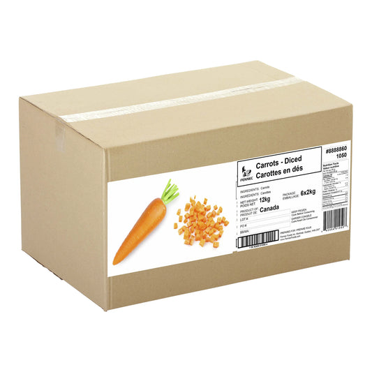 Fennec Frozen Diced Carrots, 6 × 2 kg