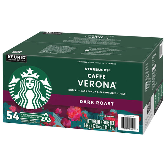 Starbucks Caffè Verona Dark Roast Coffee K-Cup Pods, 54 pods