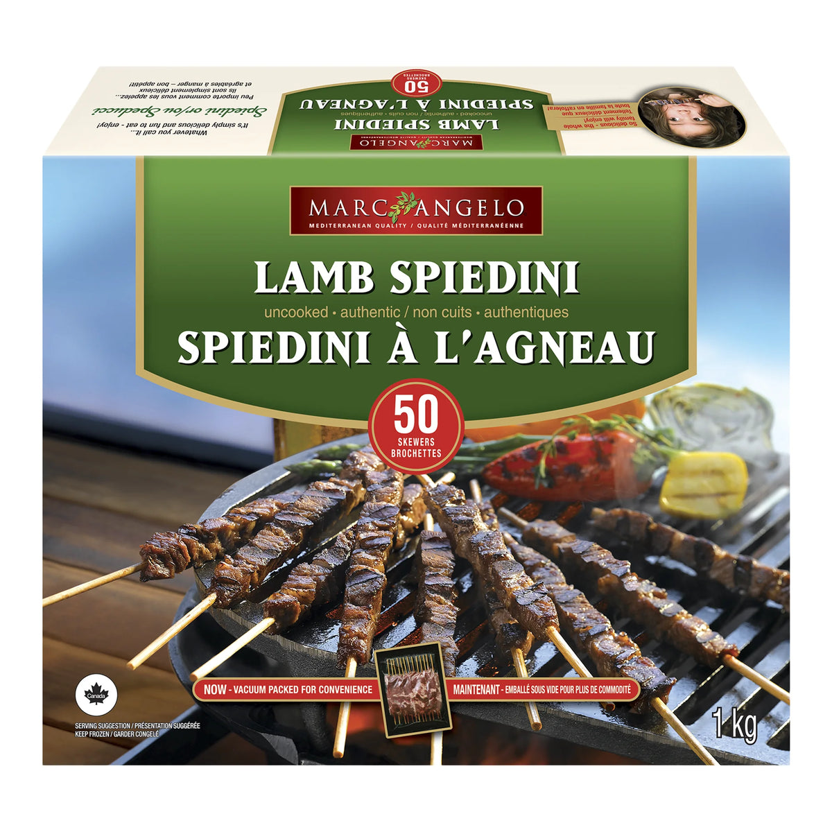 Marc Angelo Frozen Halal Lamb Spiedini, 50 × 20 g