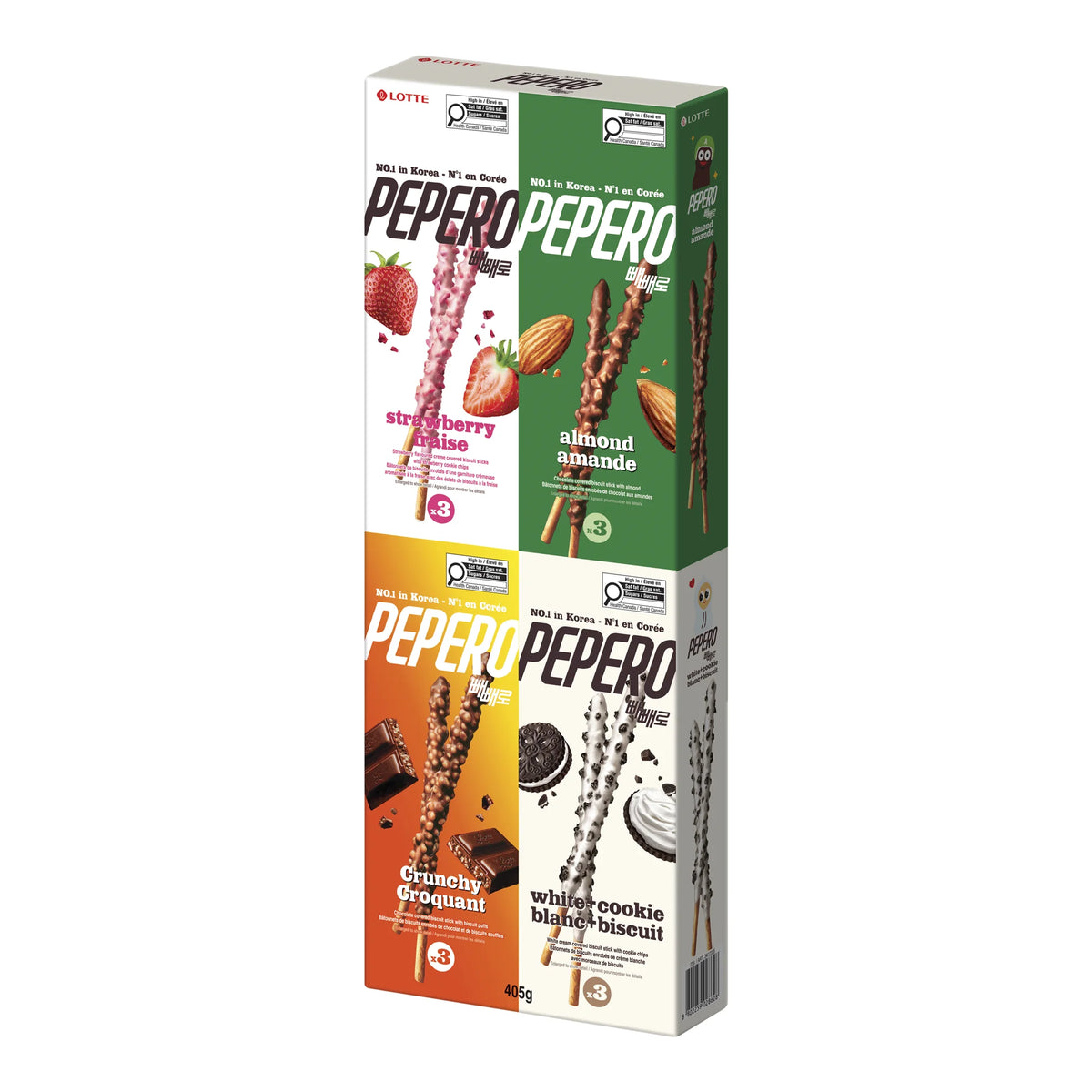 Lotte Pepero Assorted, 12 sachets, 405 g