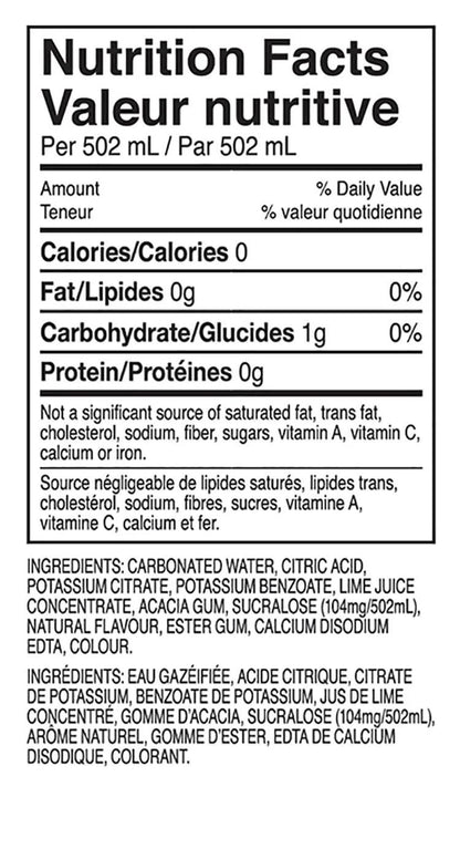 Fruit2O Lime Twist Sparkling Drink, 502 mL