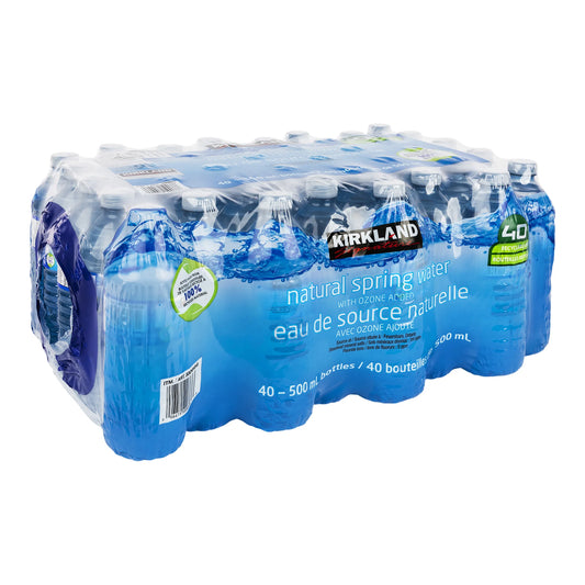 Kirkland Signature Natural Spring Water, 40 × 500 mL