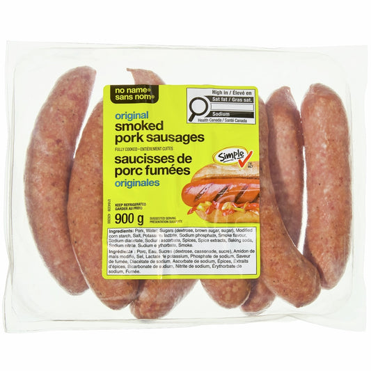 No Name Original Smoked Pork Sausages, 900 g