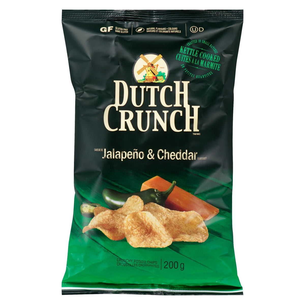 Old Dutch Dutch Crunch Jalapeno & Cheddar Kettle Chips, 200 g