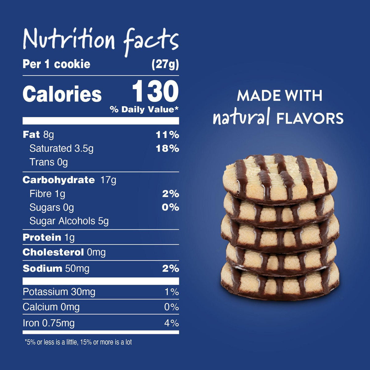 Voortman No Sugar Added Fudge Striped Shortbread Cookies, 320 g