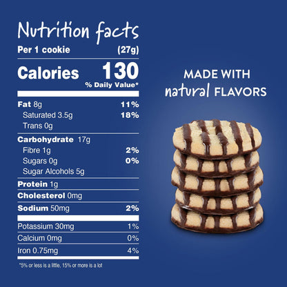 Voortman No Sugar Added Fudge Striped Shortbread Cookies, 320 g