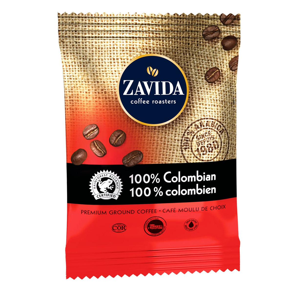 Zavida 100% Colombian Ground Coffee, 64 × 56.7 g