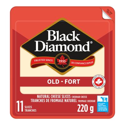 Black Diamond Old White Cheddar Cheese Slices, 220 g