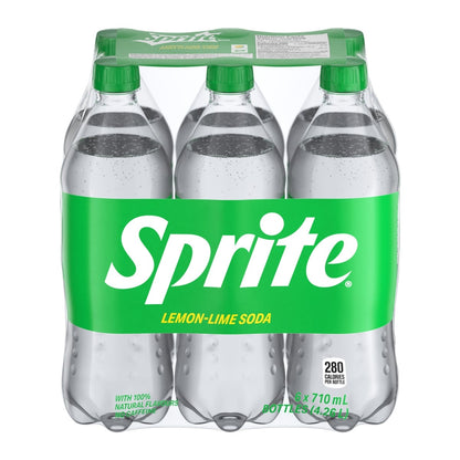 Sprite Lemon Lime Soda Bottles, 6 × 710 mL