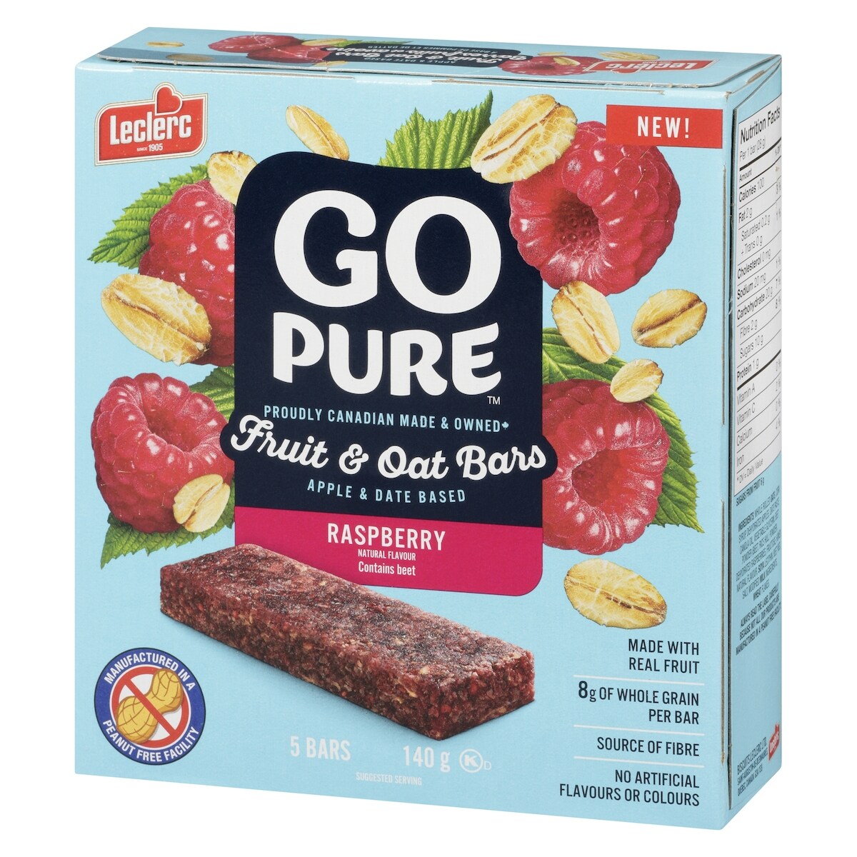 Go Pure Fruit and Oat Bars, Raspberry, 140 g