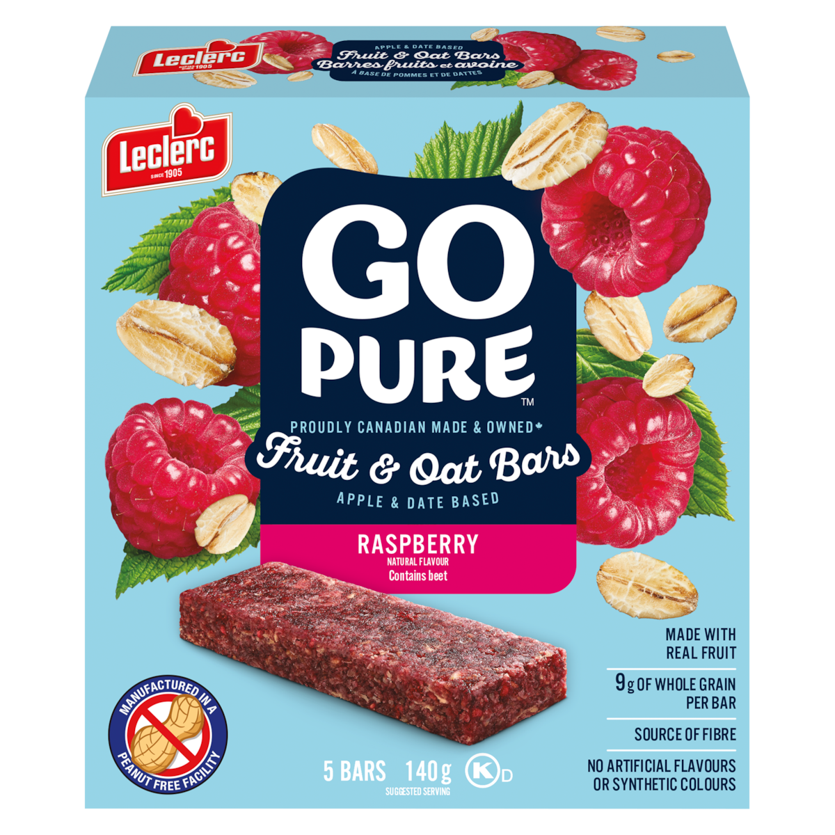 Go Pure Fruit and Oat Bars, Raspberry, 140 g