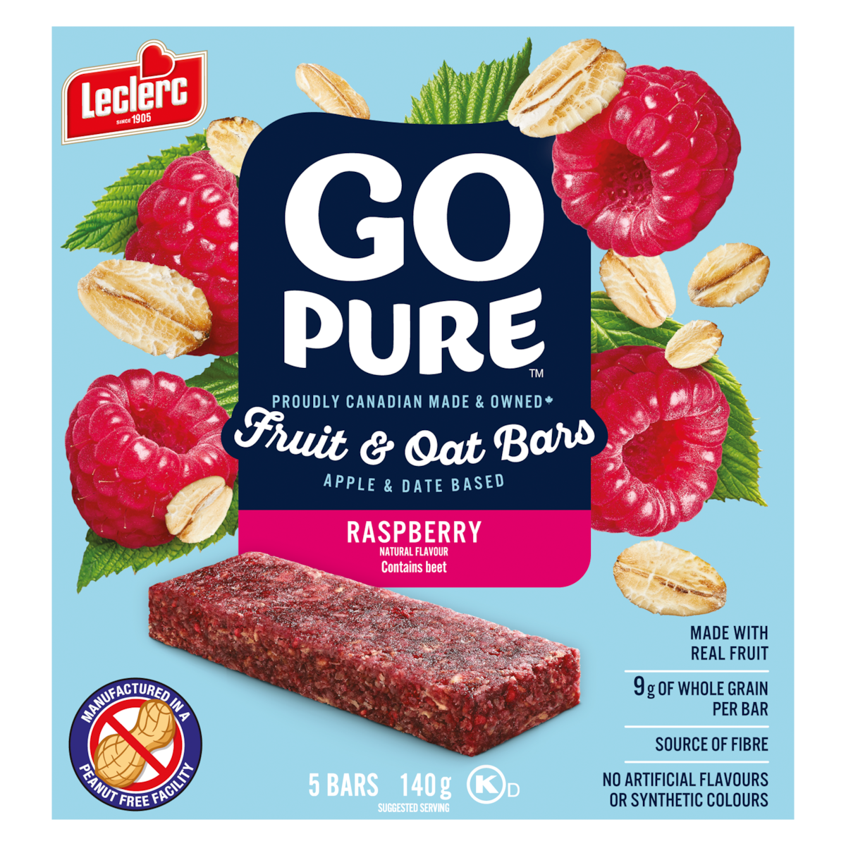 Go Pure Fruit and Oat Bars, Raspberry, 140 g