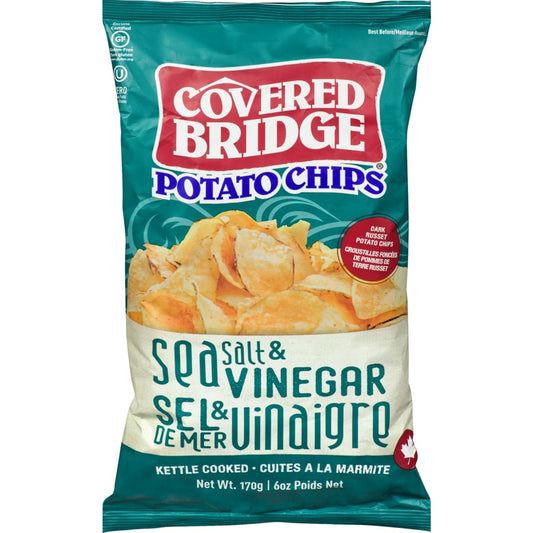 Covered Bridge Sea Salt & Vinegar Potato Chips, 170 g