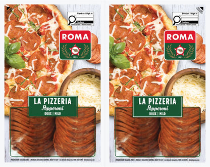 Roma La Pizzeria Mild Sliced Pepperoni, 2 × 350 g