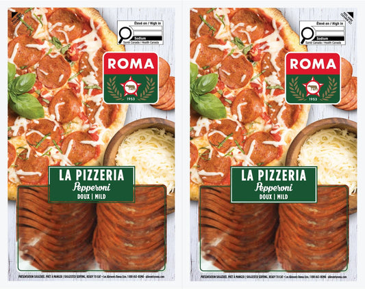 Roma La Pizzeria Mild Sliced Pepperoni, 2 × 350 g