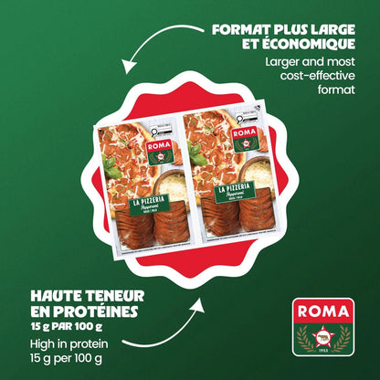 Roma La Pizzeria Mild Sliced Pepperoni, 2 × 350 g