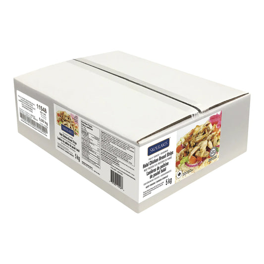 Skoulakis Fully Cooked Frozen Sliced Chicken Breast Strips Halal, 2 × 2.5 kg
