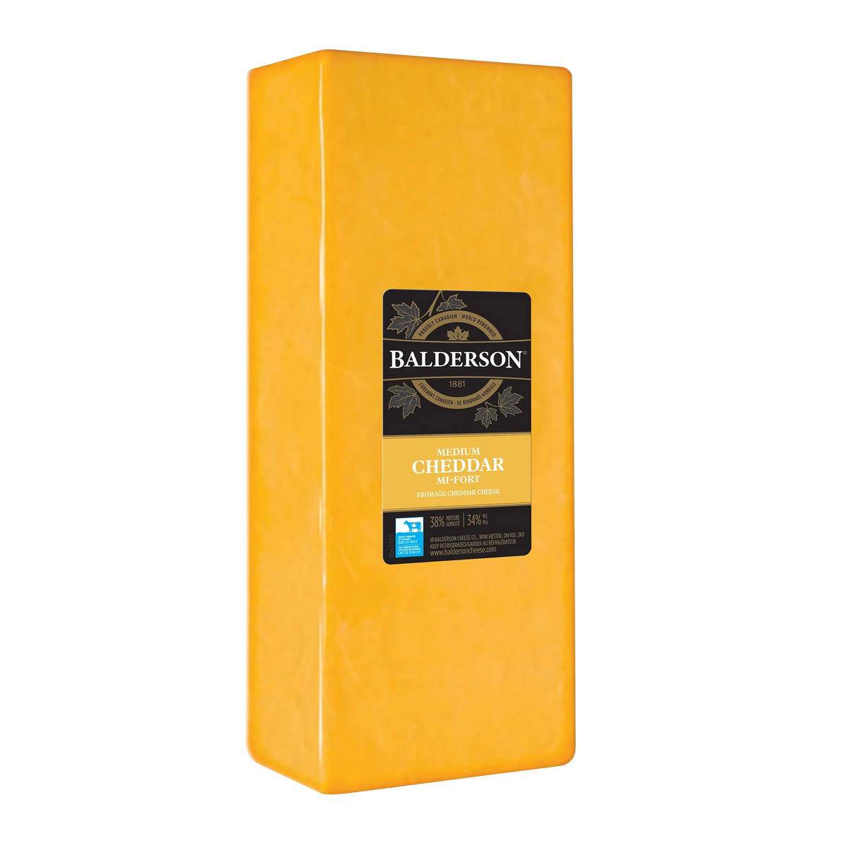 Balderson Medium Cheddar, 4.5 kg average weight