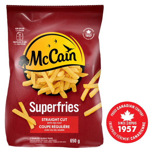 McCain Superfries Straight Cut Frozen French Fries, 650 g