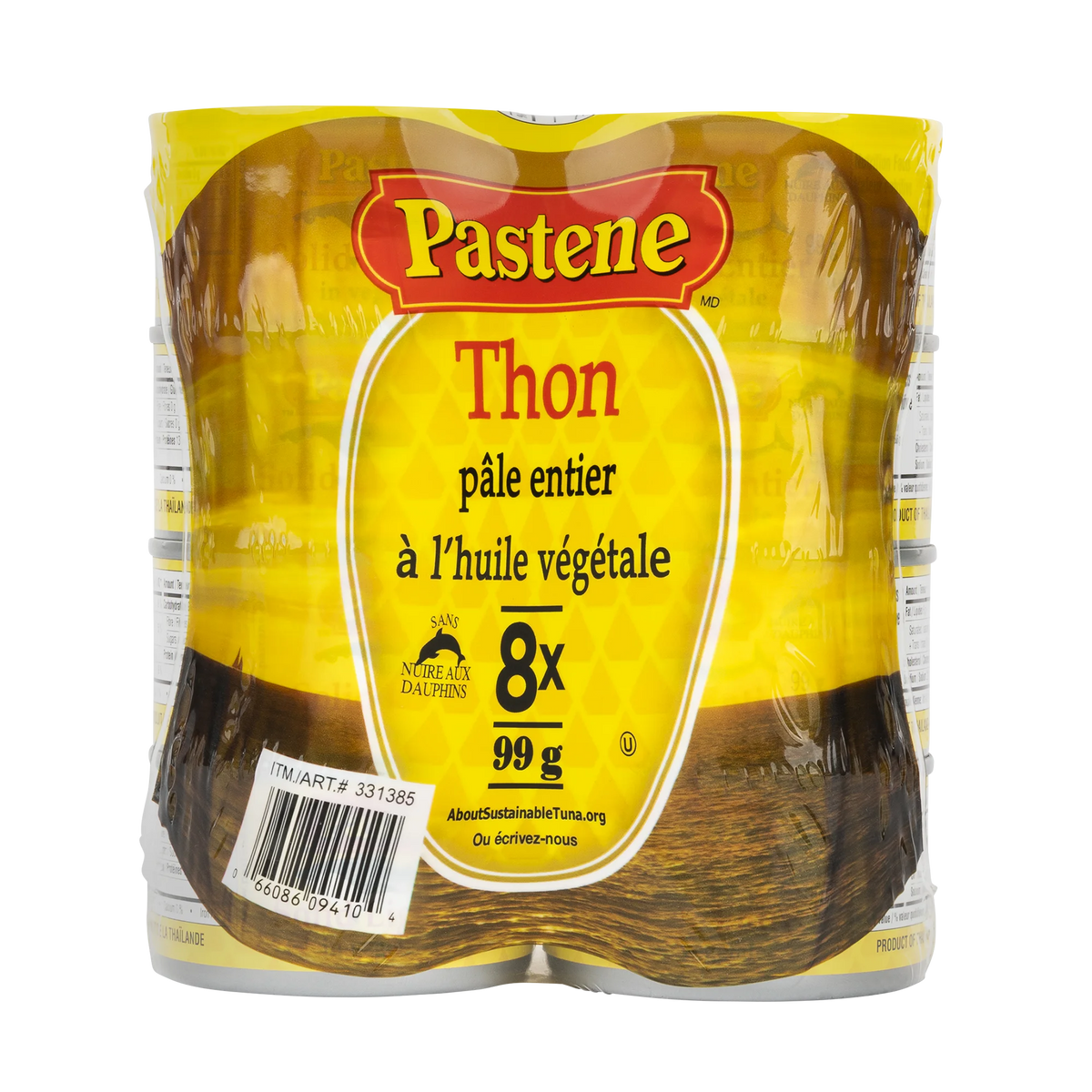 Pastene Solid Light Tuna in Vegetable Oil, 8 × 99 g