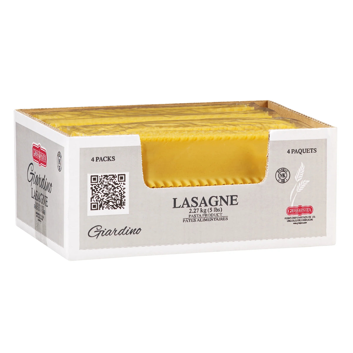 Griss Pasta Giardino Lasagna Sheets 10 in, 2.27 kg