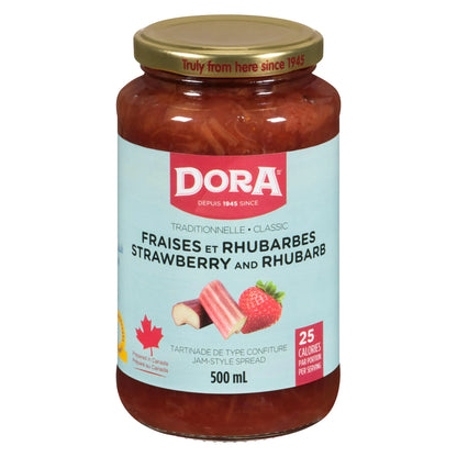 Dora Strawberry Rhubarb Light Spread, 500 mL