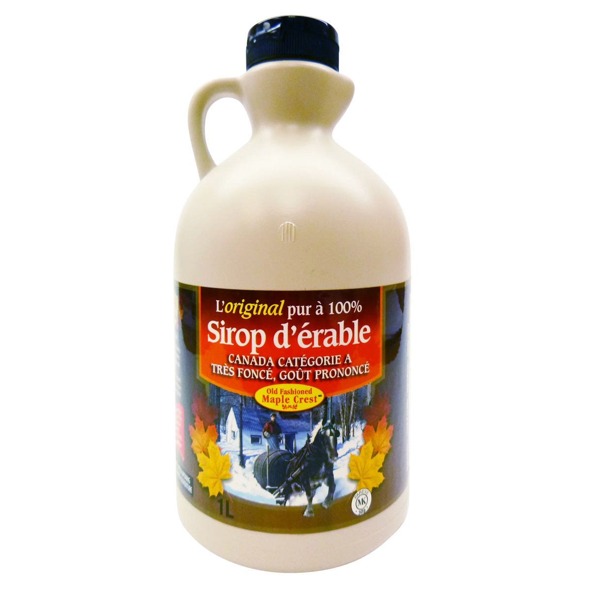 Old-Fashioned Maple Crest Canada Grade A Very Dark Maple Syrup, 1 L