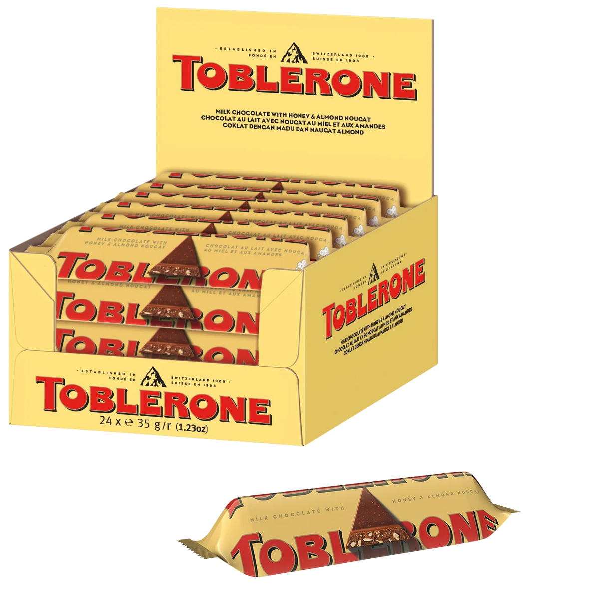 Toblerone Swiss Milk Chocolate, 24 × 35 g