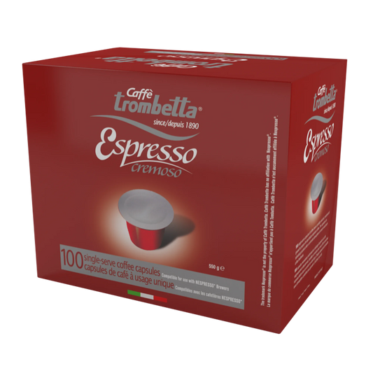 Caffè Trombetta l'espresso Cremoso Capsules, Pack of 100