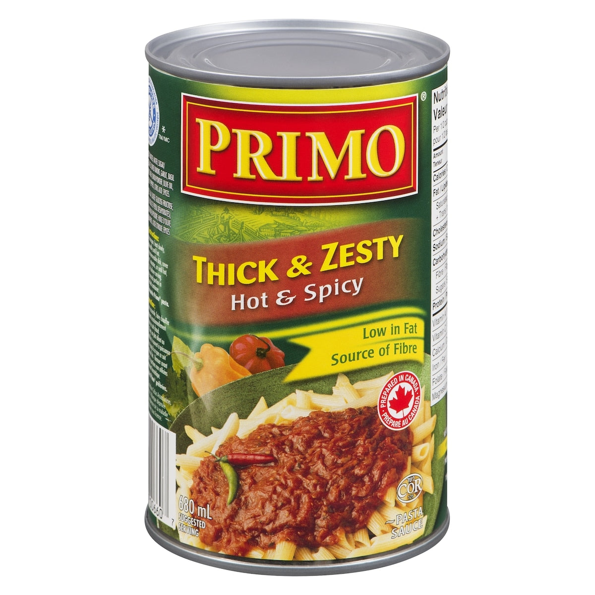 Primo Thick & Zesty Hot & Spicy Pasta Sauce, 680 mL