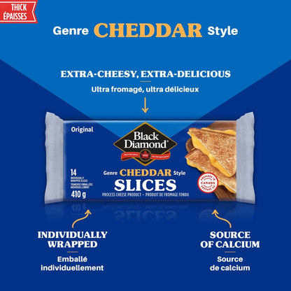 Black Diamond Original Thick Cheddar Slices, 14 slices, 410 g