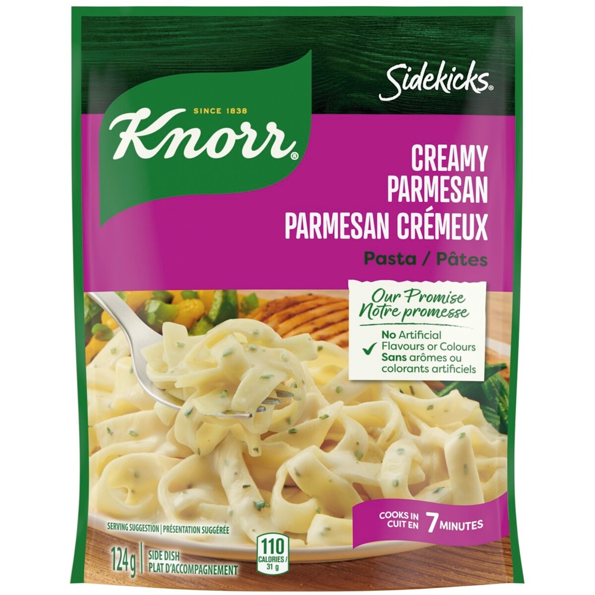 Knorr Sidekicks Creamy Parmesan Pasta Side Dish, 124 g