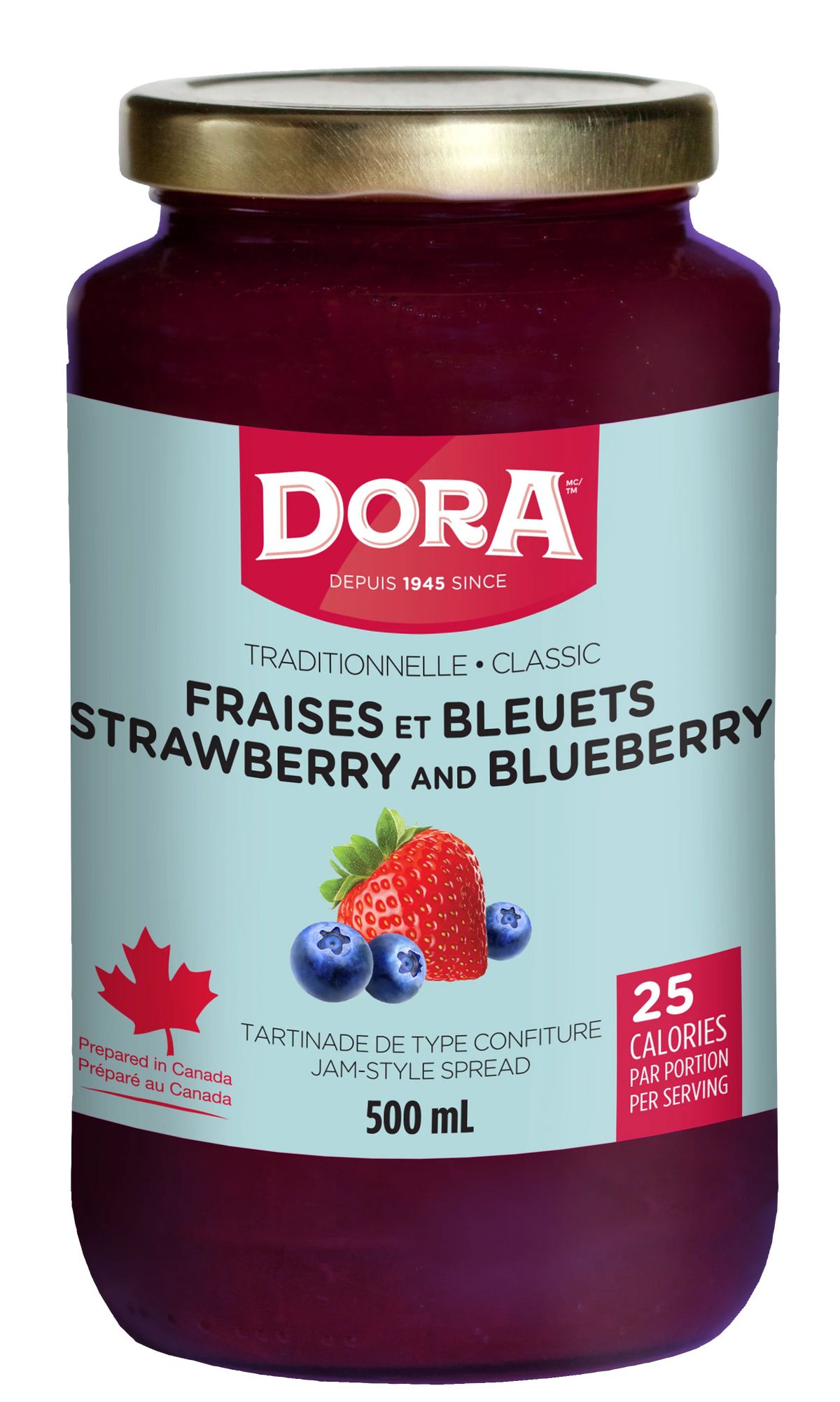 Dora Strawberry Blueberry Light Spread, 500 mL