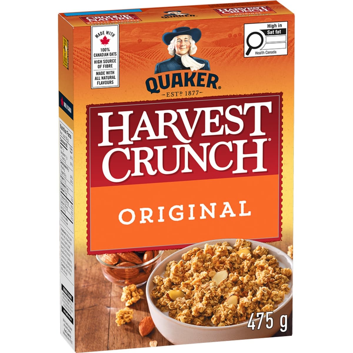 Quaker Harvest Crunch Original Granola Cereal, 475 g