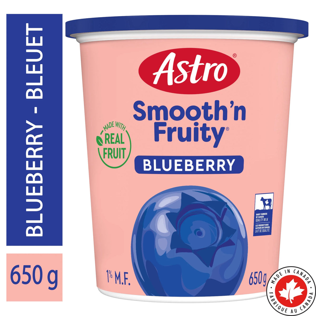 Astro Smooth 'n Fruity Blueberry Yogourt, 650 g