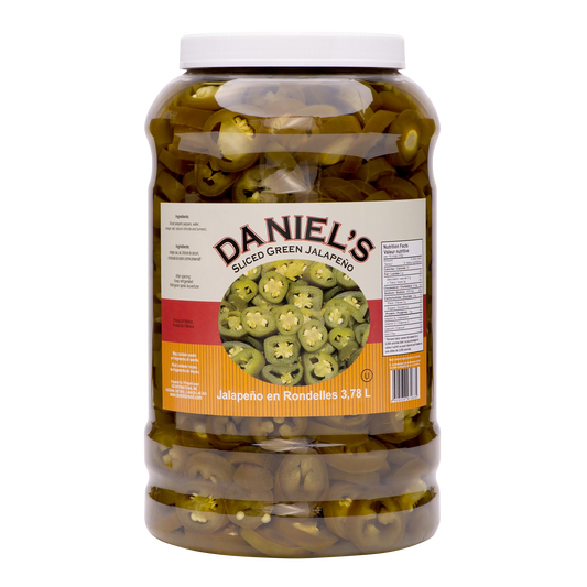Daniel's Sliced Green Jalapeño Peppers, 3.78 L
