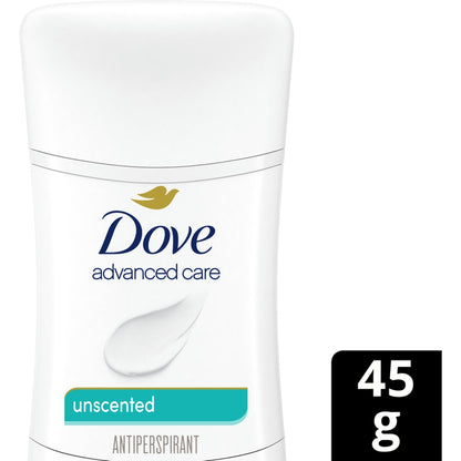 Dove Advanced Care Unscented Deodorant for Women, 45 g