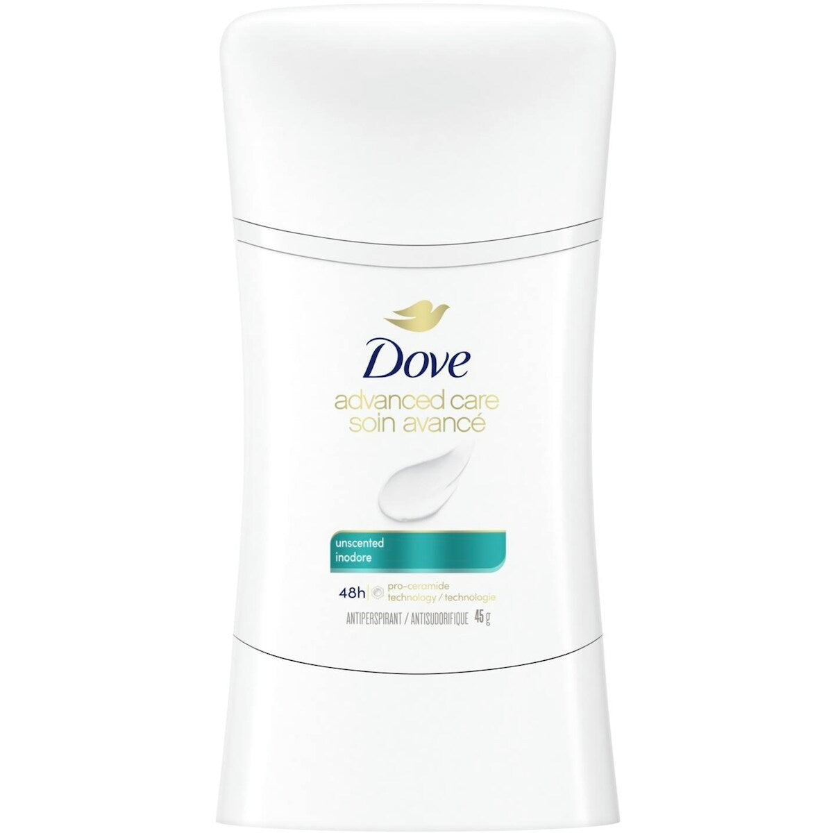 Dove Advanced Care Unscented Deodorant for Women, 45 g