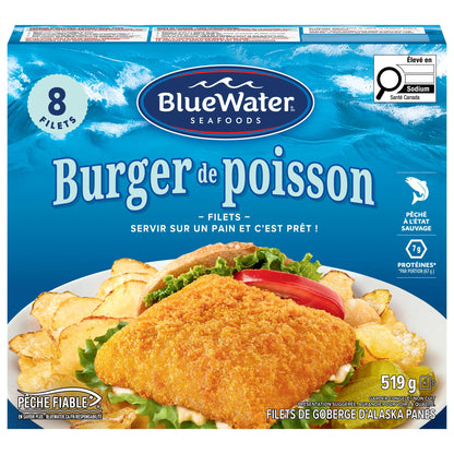 Bluewater Breaded Fish Sandwich Fillets, 519 g