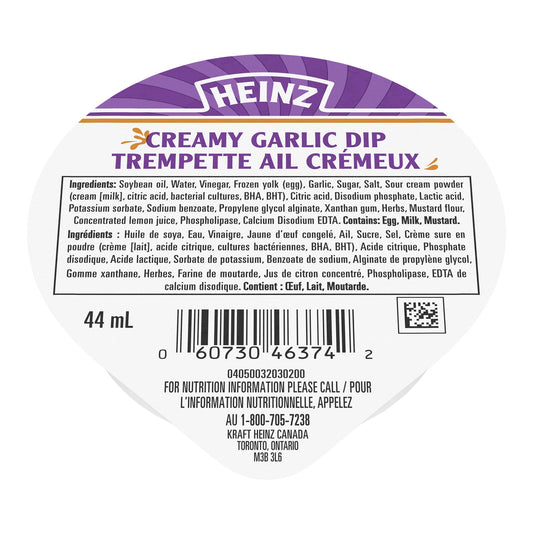 Heinz Creamy Garlic Dip, 100 × 44 mL