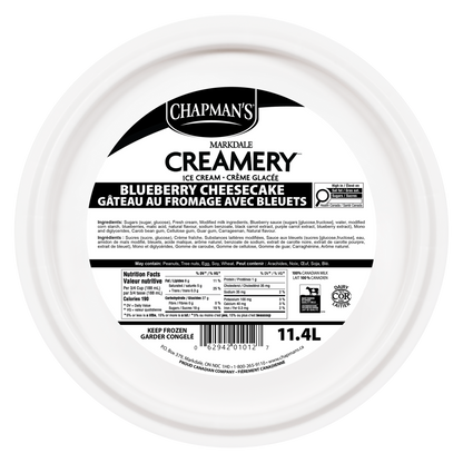 Chapmans Markdale Creamery Blueberry Cheesecake Ice Cream, 11.4 L