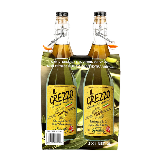 Il Grezzo Unfiltered Extra Virgin Olive Oil, 2 × 1 L