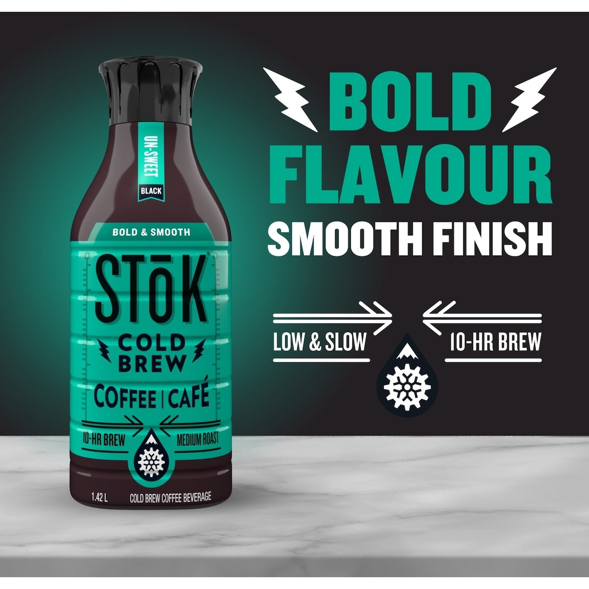 SToK Cold Brew Coffee Black Unsweetened, 1.42 L