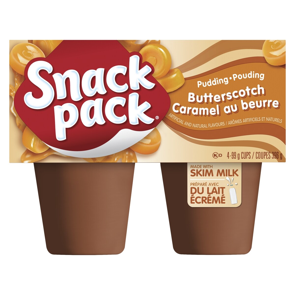 Snack Pack Butterscotch Pudding, 4 × 99 g