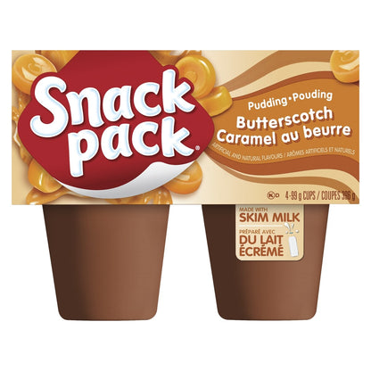 Snack Pack Butterscotch Pudding, 4 × 99 g