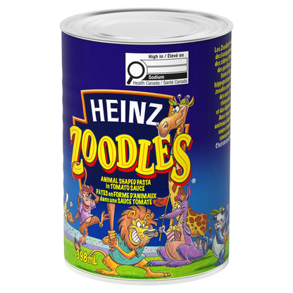 Heinz Zoodles Animal Shaped Pasta in Tomato Sauce, 398 mL
