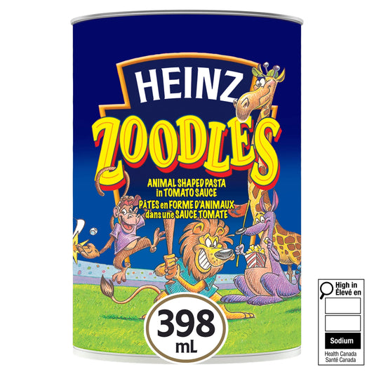 Heinz Zoodles Animal Shaped Pasta in Tomato Sauce, 398 mL